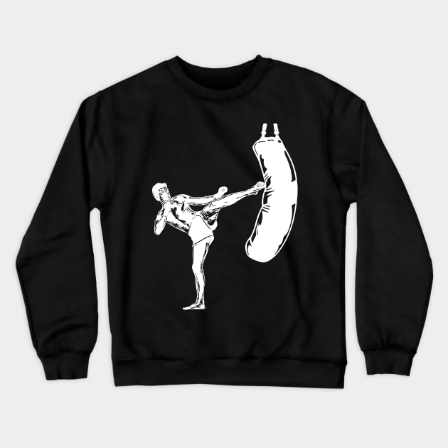 Kickbox Male Martial Artist Crewneck Sweatshirt by RosaliArt